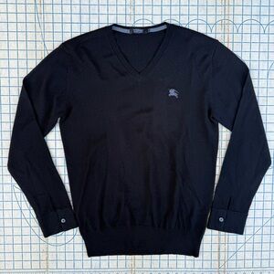 Burberry Black Label V-Neck Sweater Men’s Size X Small Cashmere Wool Fine Knit